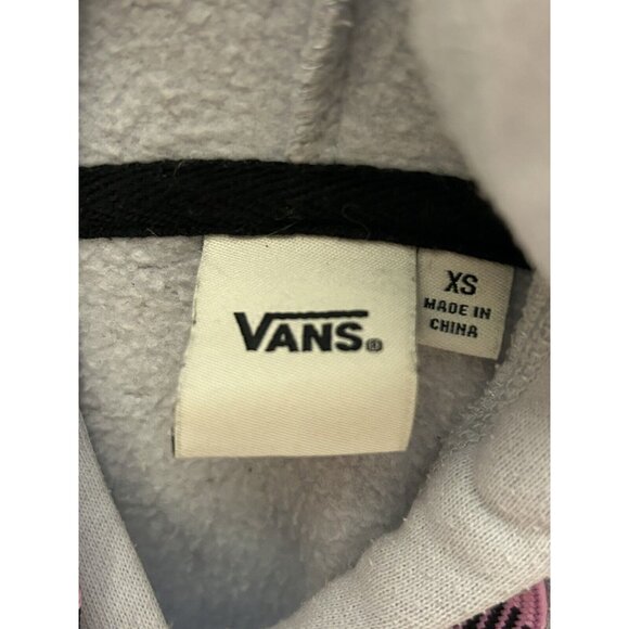 Girls Vans XS Hoodie Black Gray with Shoelace Inspired Pink Black Laces Preowned - Picture 4 of 6